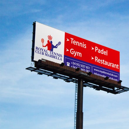Diseño e impresión de valla para Royal Tennis Club